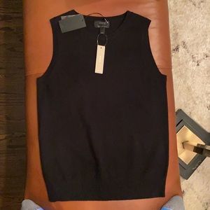 J Crew black cashmere sweater tank. Size M new with tags